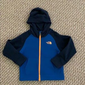 North Face sz3T fleece zip up blue hoodie !